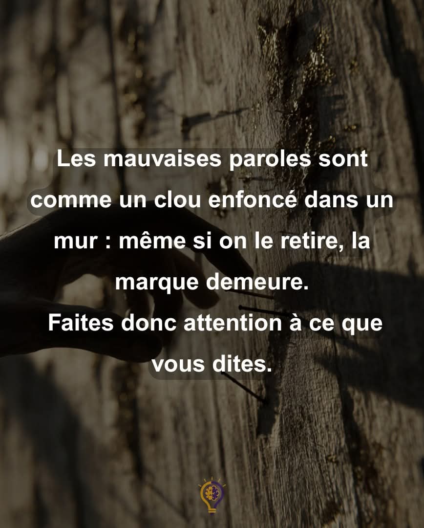 LA PAROLE EST UNE FORCE: ELLE PEUT CONSTRUIRE COMME ELLE PEUT DÉTRUIRE.IL FAUT DONC APPRENDRE À SE TAIRE QUAND IL LE FAUT